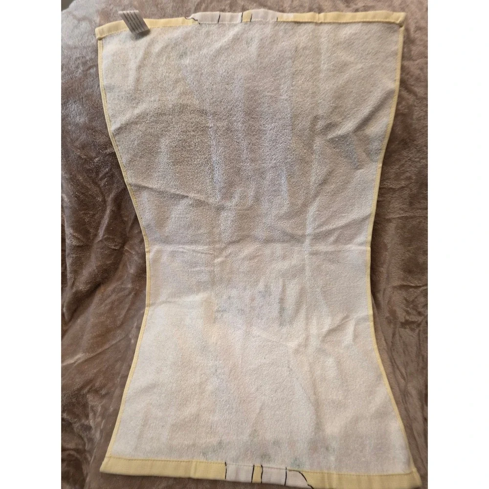 Floral Cat Hand Towel Yellow White Cotton Terry Cloth Cottagecore RN 48711